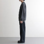 WASHED HIGH COUNT LINEN V NECK CARDIGAN #CHARCOAL [BN-26SM-021]