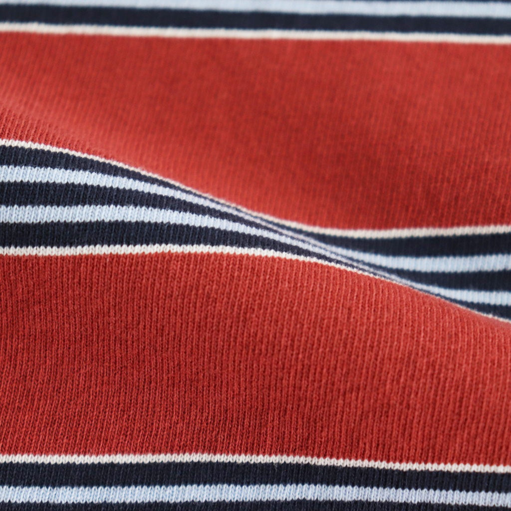 BORDER LONG SLEEVE TOP #N.REDxSAX [PMAT-CL02]