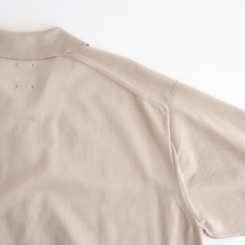CARIBBEAN SEAISLAND COTTON POLO SHORT SLEEVE #GREIGE [BN-26SM-064]
