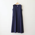 棉質針織無袖喇叭洋裝 #海軍藍 [N25SF060]