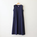 Cotton Jersey Sleeveless Flared Dress #Navy [N25SF060]