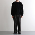 TWEED WOOL ONE TUCK TROUSERS #BROWN [BN-26FM-023]