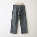 USED-FINISHED 13.5oz STRAIGHT DENIM #020 CHARCOAL [17062 40027]