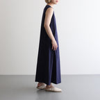 Cotton Jersey Sleeveless Flared Dress #Navy [N25SF060]