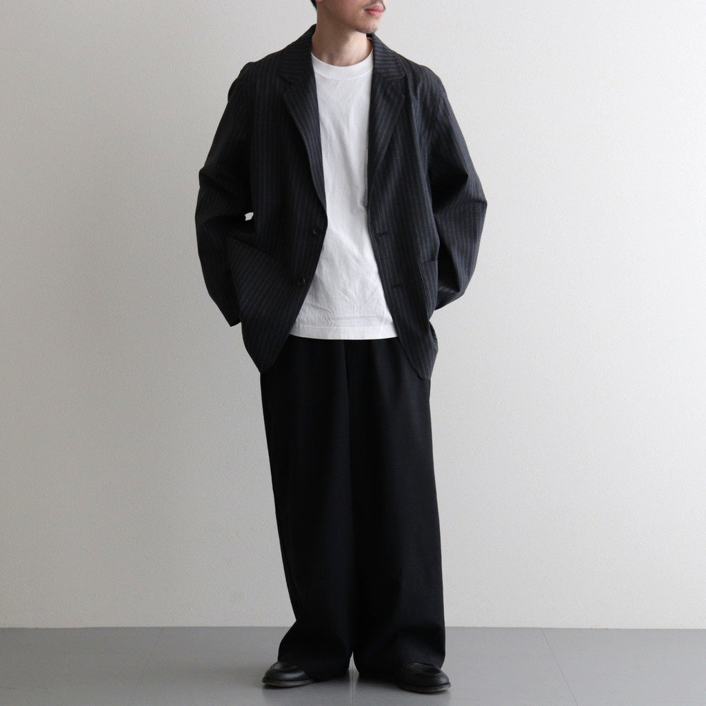 WIDE CYLINDER FIT EASY PANTS #CHAMBRAY BLACK [M26A11PT01C]