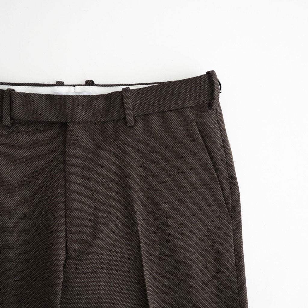 REGULAR FIT STRAIGHT TROUSERS #BROWN BIRD’S-EYE [M26C10PT03C]