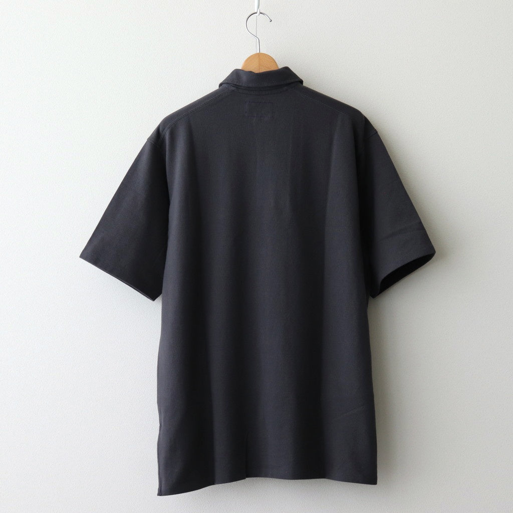 Moss Stitch Field Big Polo #Charcoal [N25SH091] - Diffusion 三重県