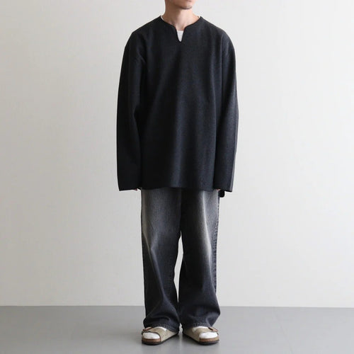 Rough&Smooth Thermal Over-neck L/S #Black [bROOTS24F30F26]