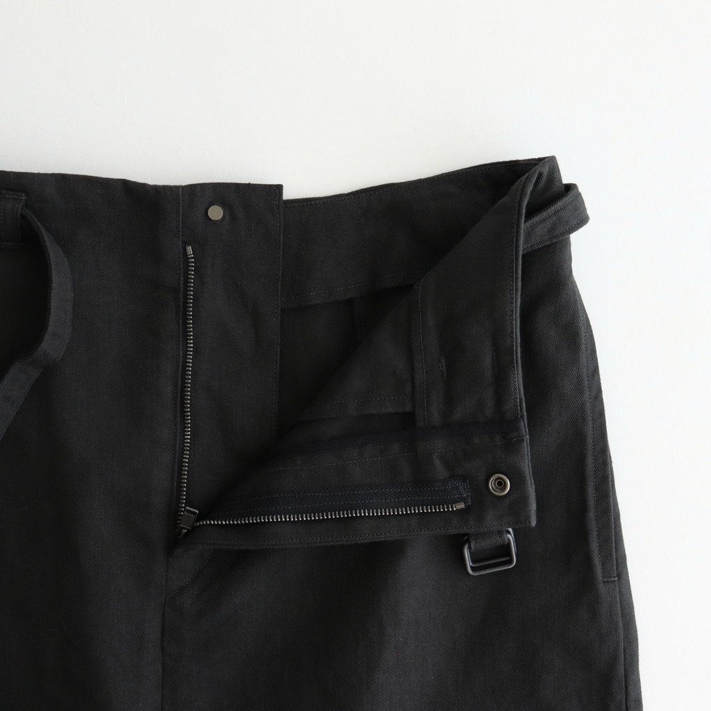 Cotton Serge Belted Skirt #InkBlack [BHSW25F7]