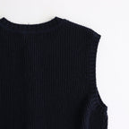 Cotton Snarl Yarn Knit Vest #NAVY [NEP-SS2533W]