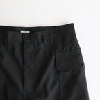 HOPSACK WIDE POCKET TROUSERS #CHARCOAL [PMAT-PT06]