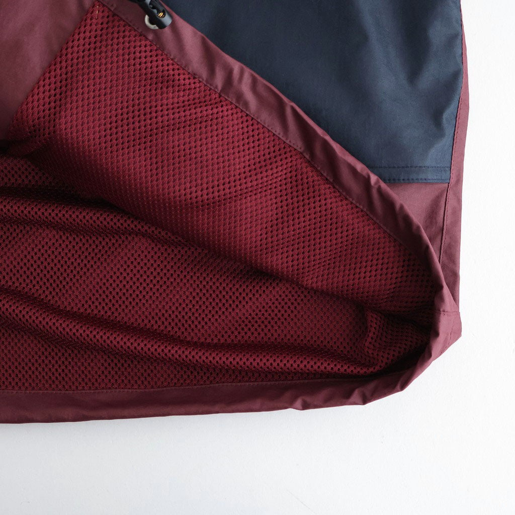 HOODED WIND BREAKER WAXFINISH #WINE/NAVY [DNS26B01-B]