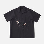 SILK NEP CLOTH SOUVENIR SHIRTS (Short-sleeve) #ONYX [251OJ-SH14]