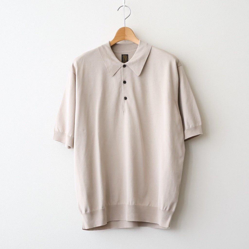 CARIBBEAN SEAISLAND COTTON POLO SHORT SLEEVE #GREIGE [BN-26SM-064]