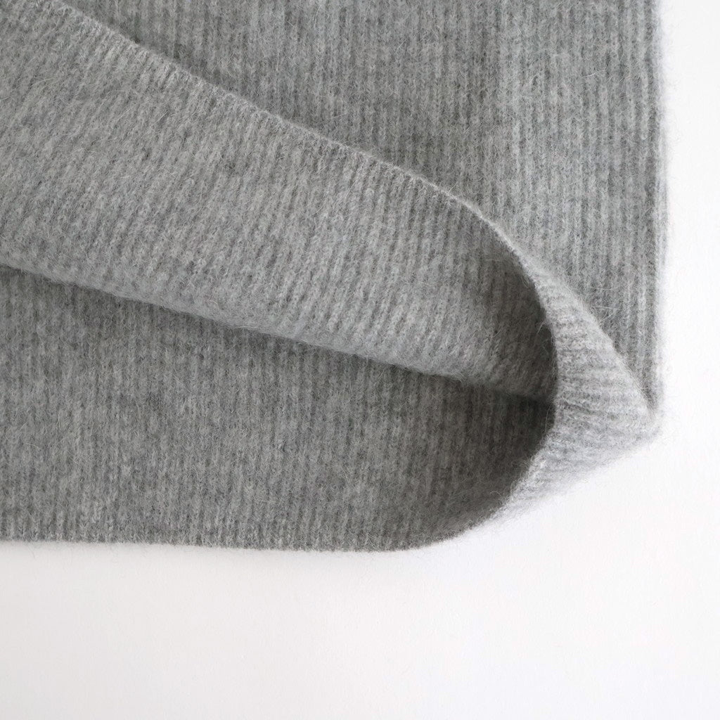 CASHMERE FOX FINGERHOLE BOAT NECK #GRAY [BN-25FL-041]