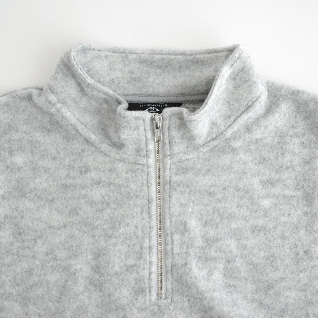 THERMAL FLEECE HALF ZIP TOP #LIGHT GREY [SM62MC002]