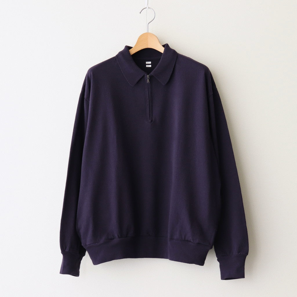 Co/Silk Nep Half-Zip Shirt #DarkPurple [BHS25S037]