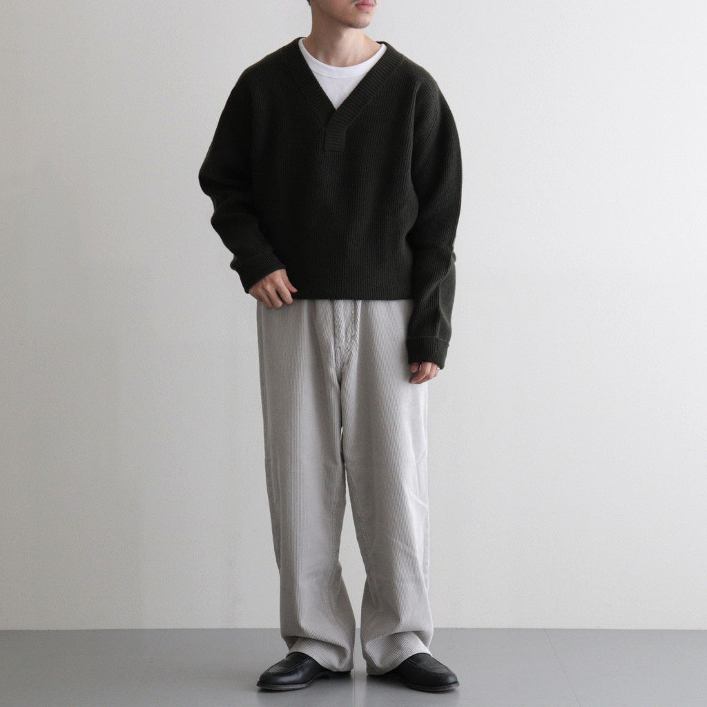 Wool Harf Cardigan ST V-neck #KHAKI [NEP-AW2403]