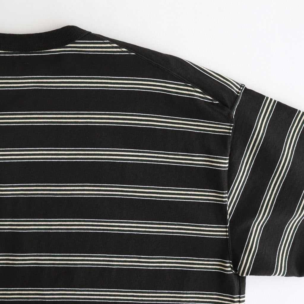 BORDER SHORT SLEEVE TOP #GRAPHITExYELLOW [PMAT-CS02]