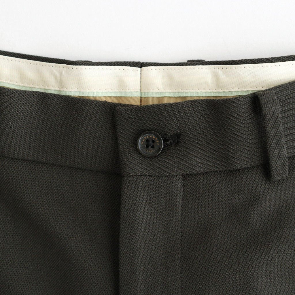 FLAT FRONT WIDE TROUSERS #DARK SAGE [A26C07PT03C]