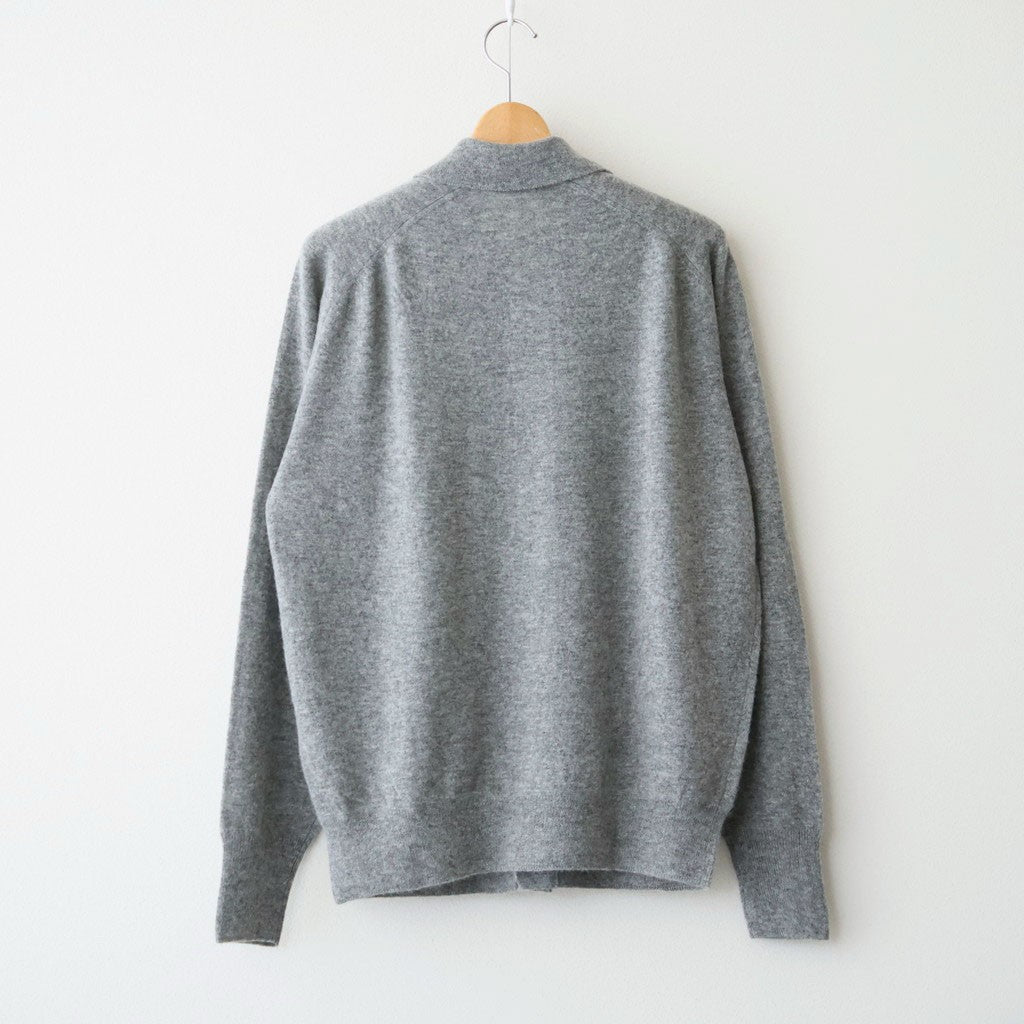 Lightweight All-yak POLO Cardigan #GRAY [NEP-AW2603]