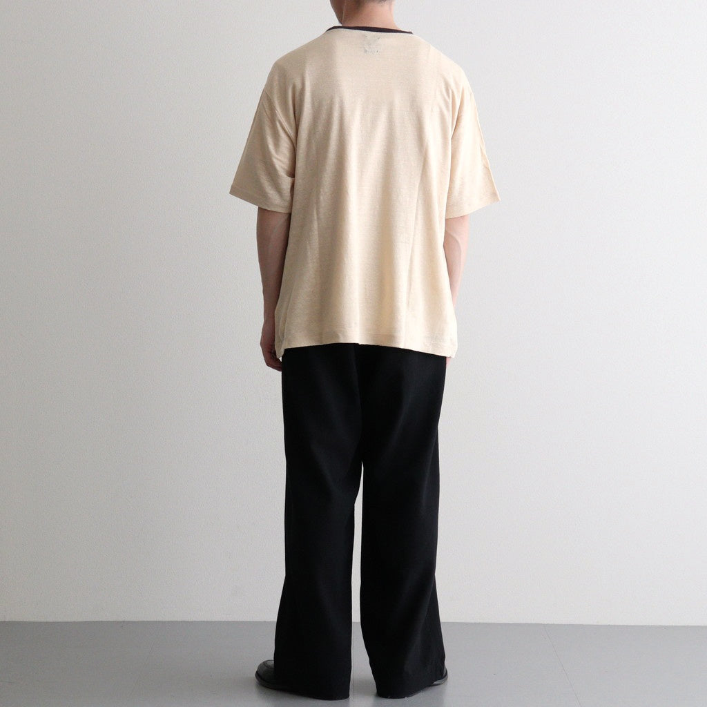 NORMANDY LINEN T-SHIRT #BEIGE×BROWN [BN-26SM-071]