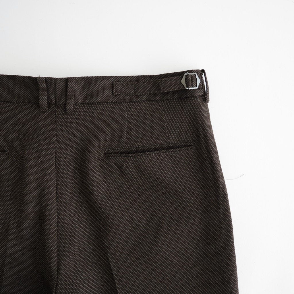 SINGLE PLEAT WIDE TROUSERS #BROWN BIRD’S-EYE [M26C10PT02C]