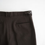 SINGLE PLEAT WIDE TROUSERS #BROWN BIRD’S-EYE [M26C10PT02C]