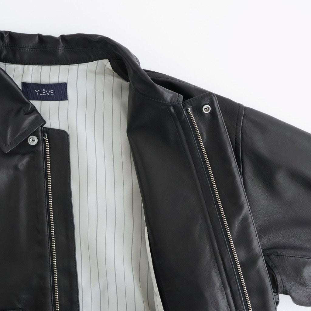 SHEEP LEATHER ZIP BZ #010 RED BLACK [16861 25004]