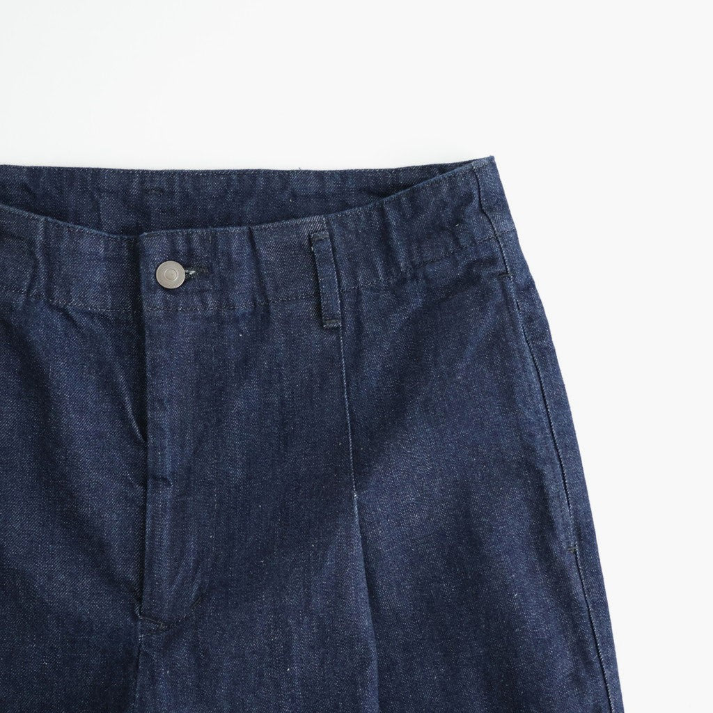 Organic Cotton Denim 1tuck Trousers #ONE WASH [NEP-AW2658]