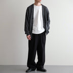 WASHED HIGH COUNT LINEN V NECK CARDIGAN #CHARCOAL [BN-26SM-021]