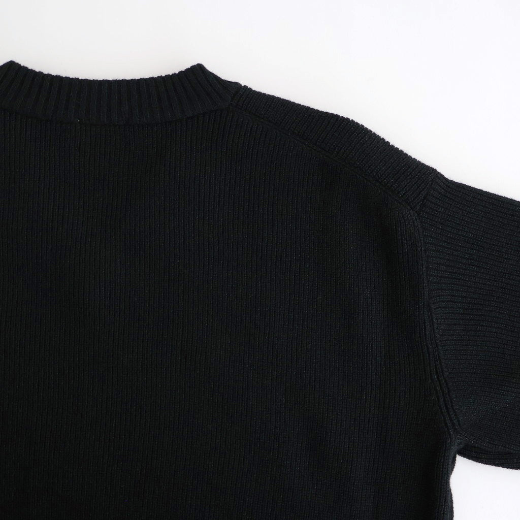 Yak Washi V-neck #Black×Black [NEP-AW2518UNI]