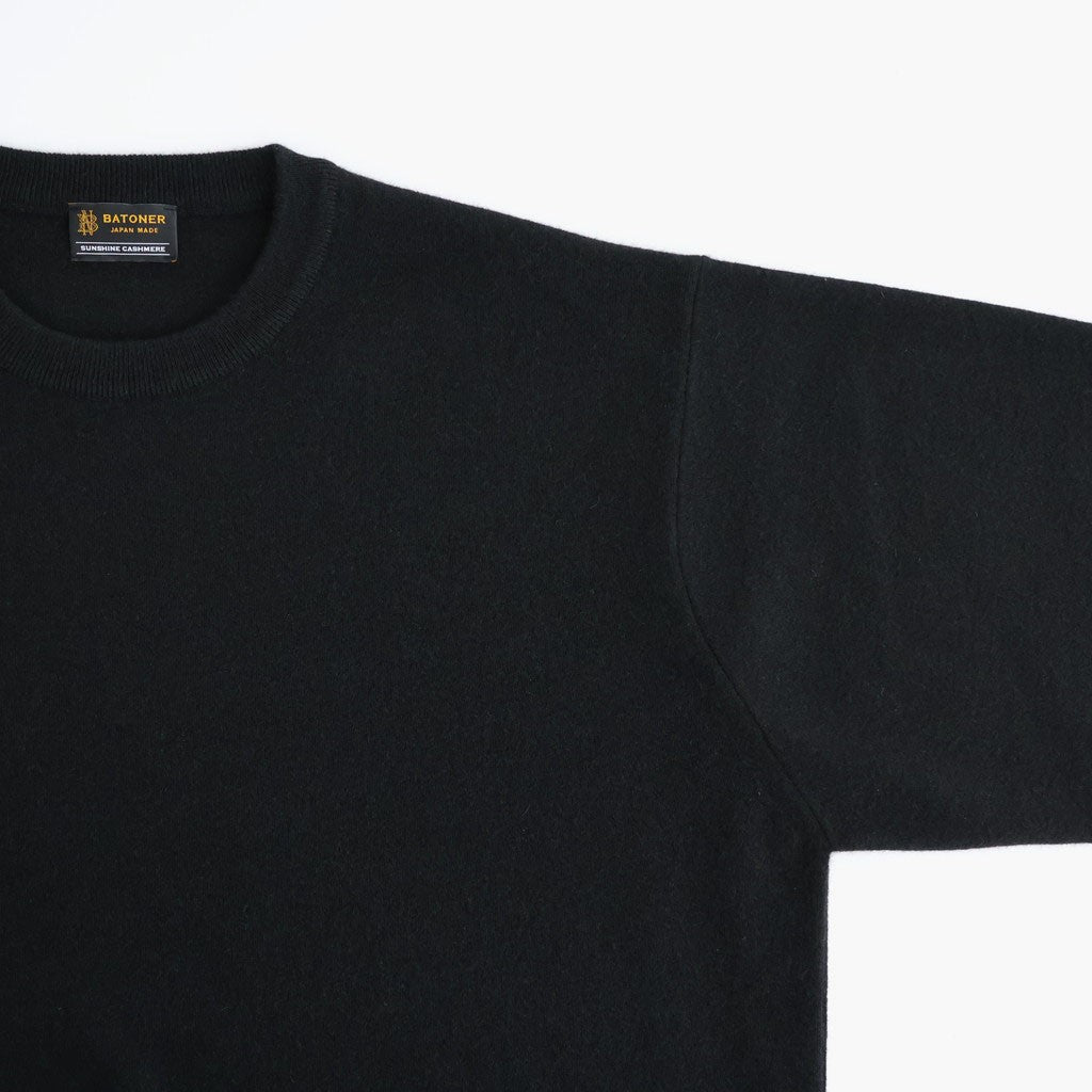 SUNSHINE CASHMERE CREW NECK #BLACK [BN-26FM-057]