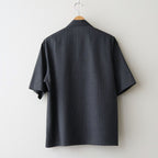 FLY FRONT OPEN COLLAR S/S SHIRT #GRAY STRIPE [M26A11SH02B]