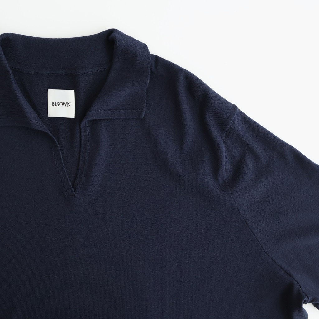 SILK COTTON SKIPPER KNIT #NAVY [26S-BIS-KN66]