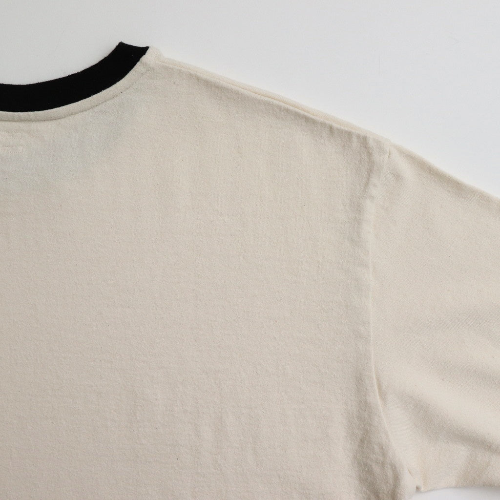 Co/Silk Nep Ringer Tee #Ivory-BODY×Black [BHS25S039]