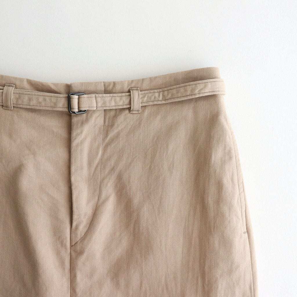 Cotton Serge Belted Skirt #LightBeige [BHSW25F7]