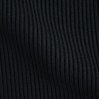 SOLID WOOL RIB POLO CARDIGAN #BLACK [BN-26FL-032]