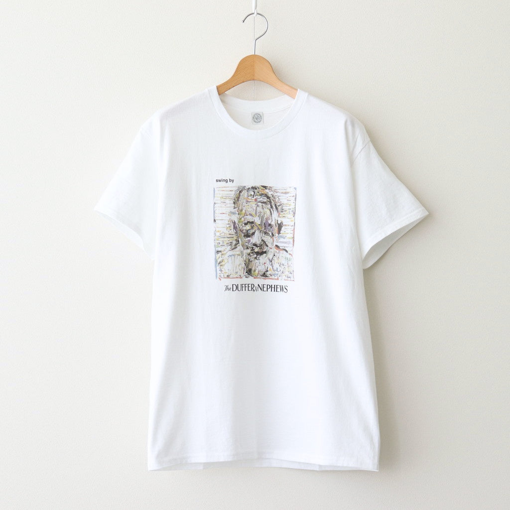 SHORT SLEEVE PRINT-T "swing by" #WHITE [DNA25T02]