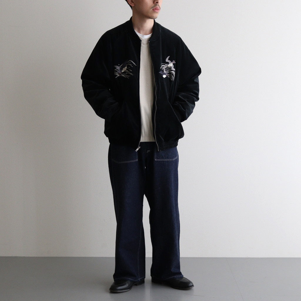 FADED VELVET SOUVENIR JACKET #GRAPHITE [242OJ-JK15]