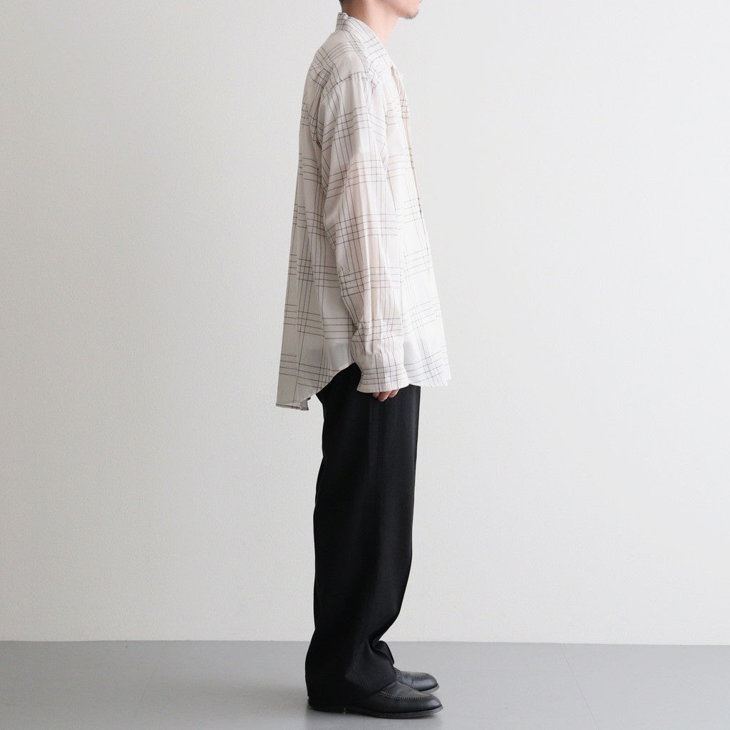 OPEN COLLAR L/S SHIRT #IVORY CHECK [M26A18SH01C]