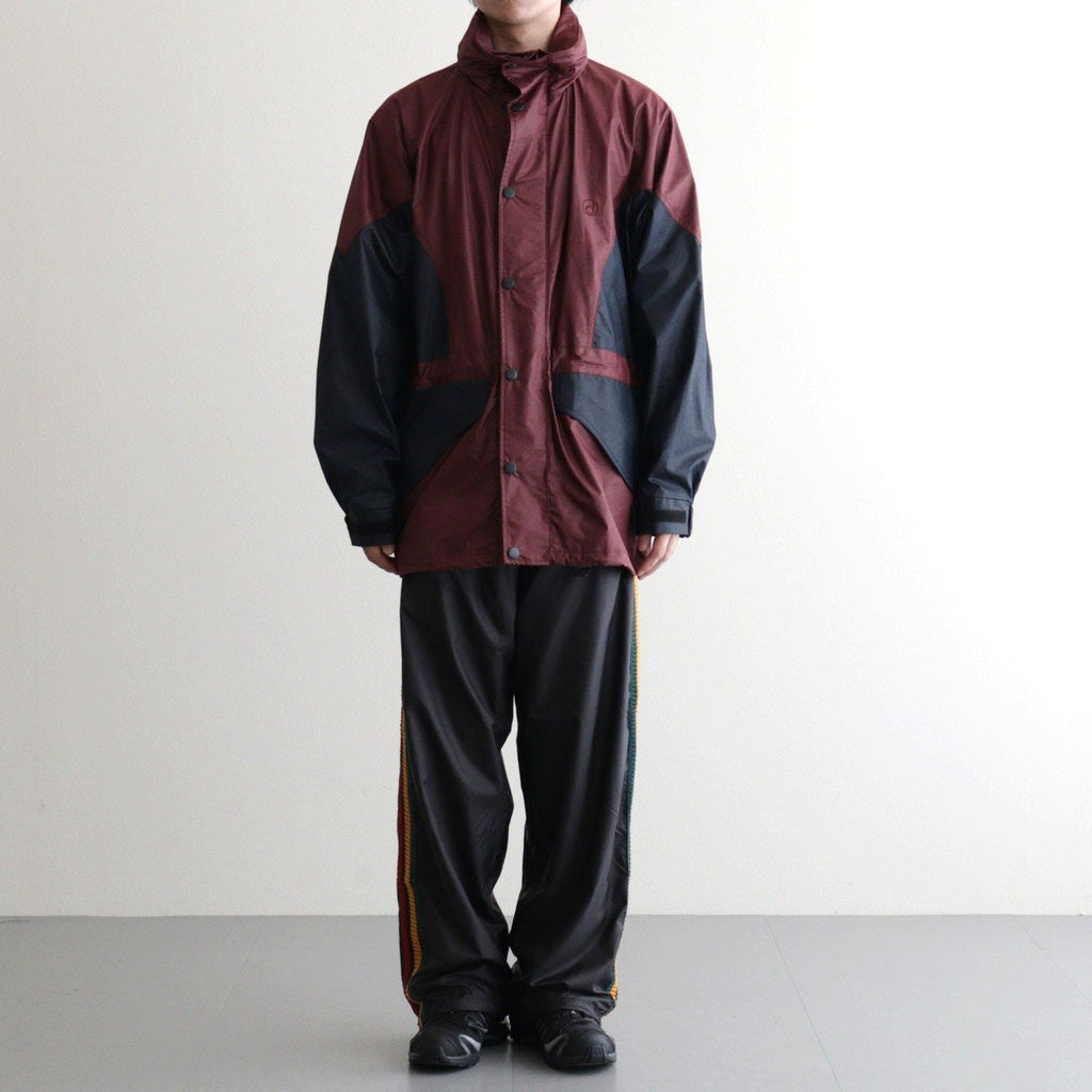 HOODED WIND BREAKER WAXFINISH #WINE/NAVY [DNS26B01-B]