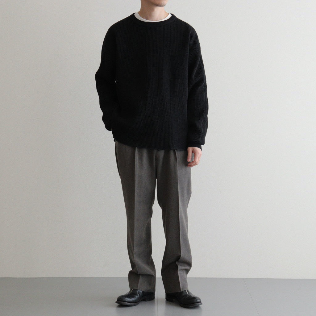 HEAVY WAFFLE TOP #INK BLACK [PMAU-CL01]