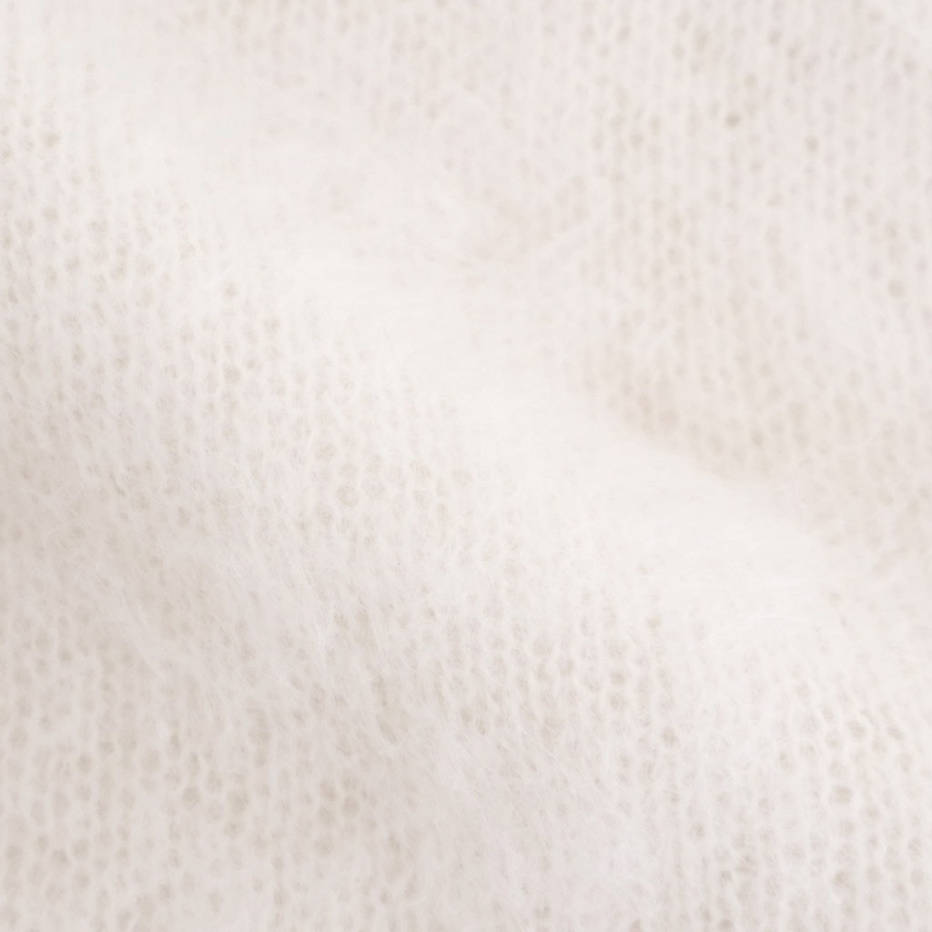PURE MOHAIR SHAGGY POLO #IVORY [BN-25FL-053]