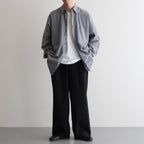 TWO TUCK MILITARY TROUSERS #BLACK [M25C07PT01C]