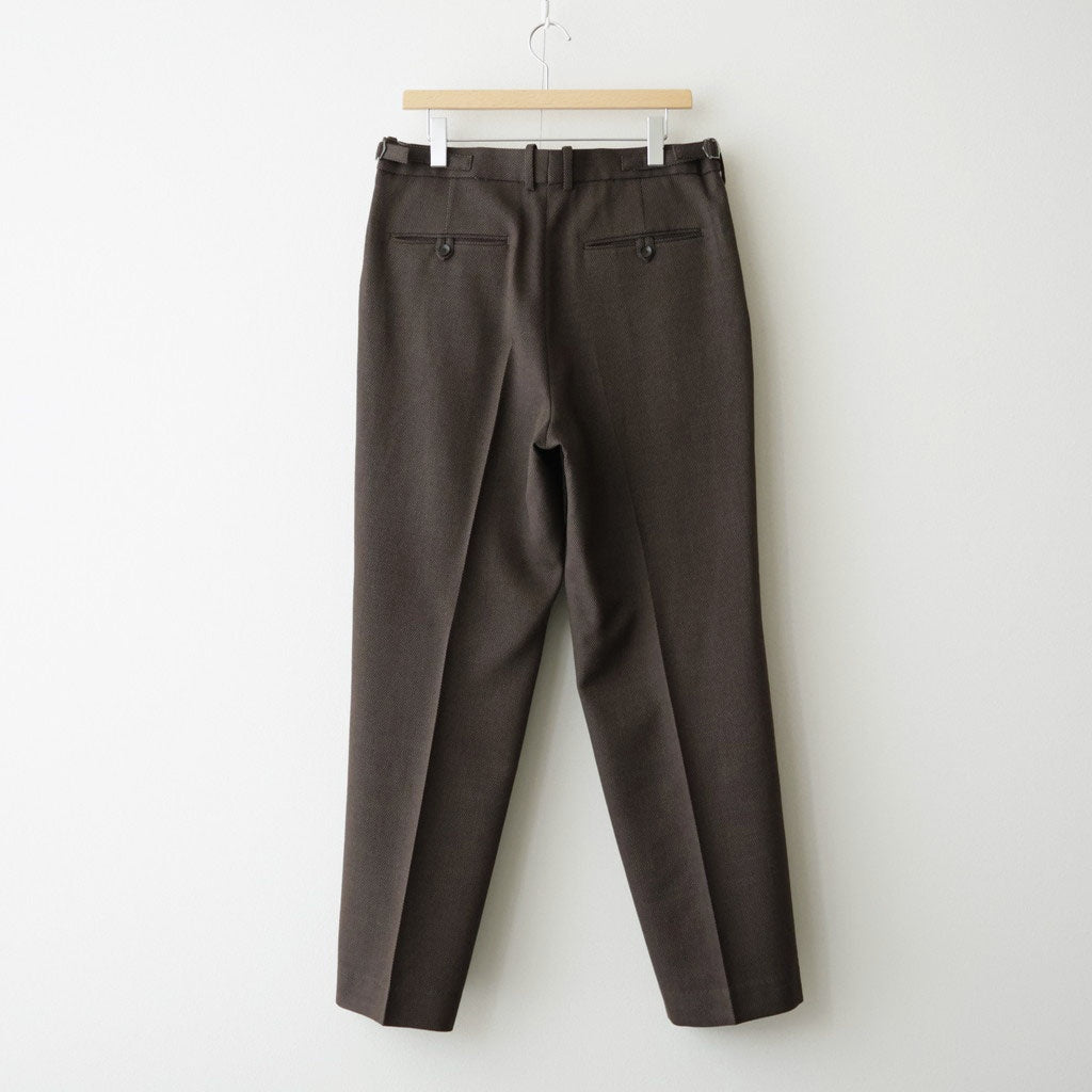 REGULAR FIT STRAIGHT TROUSERS #BROWN BIRD’S-EYE [M26C10PT03C]