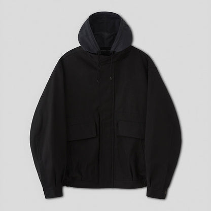 HOODED SPORTING BLOUSON #INK BLACK [PMLW-OT01]