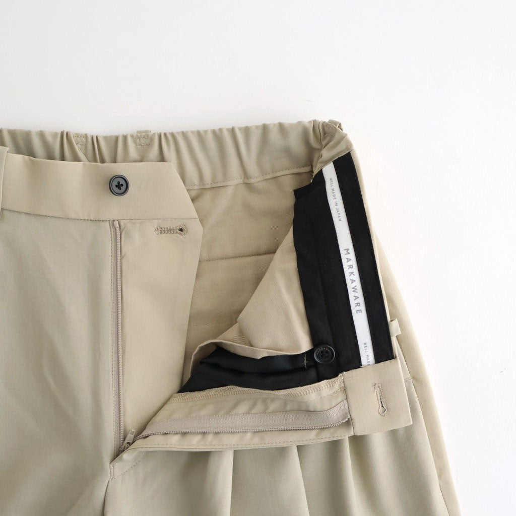 TRIPLE PLEATED WIDE TROUSERS #BEIGE [A26A15PT03C]