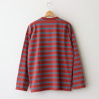 BORDER LONG SLEEVE TOP #N.REDxSAX [PMAT-CL02]