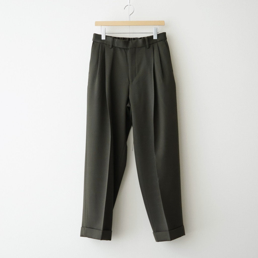 DOUBLE PLEATED SEMI EASY TROUSERS #D.OLIVE [A26C15PT01C]